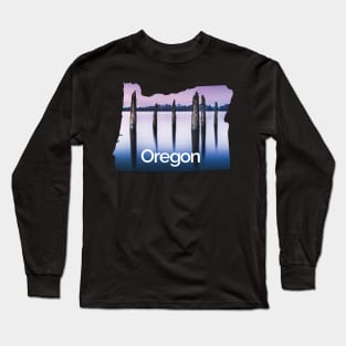 Portland Oregon Destination Landscape Sticker - Kelly Point Long Sleeve T-Shirt